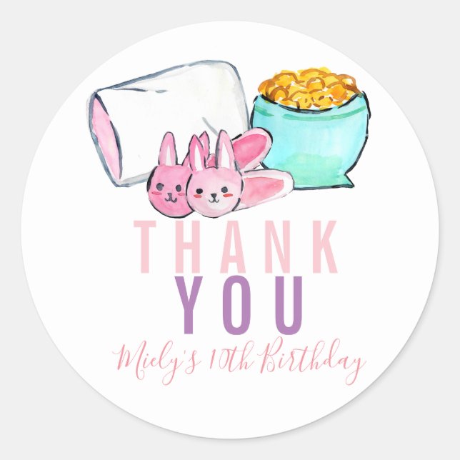 Cute sleepover slumber party birthday sticker (Front)