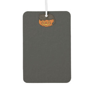 Cute Sleepy Black Cat on a Pumpkin Halloween Essen Air Freshener