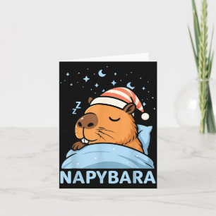 Cute Sleepy Capybara Funny Napybara Pajamas Card