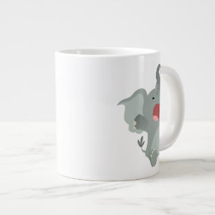 Cute Sleepy Cartoon Elephant Jumbo Mug