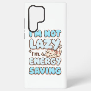 Cute Sleepy Cat "Energy Saving" Quote Samsung Galaxy Case