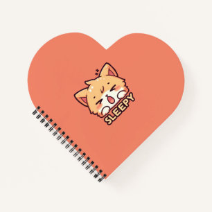 Cute, sleepy cat notebook