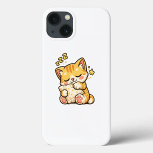 Cute Sleepy Cat Pillow iPhone 13 Case