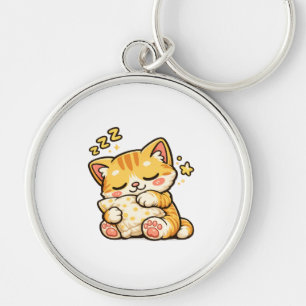 Cute Sleepy Cat Pillow Keychain