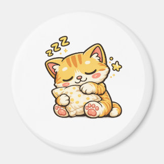 Cute Sleepy Cat Pillow Magnet