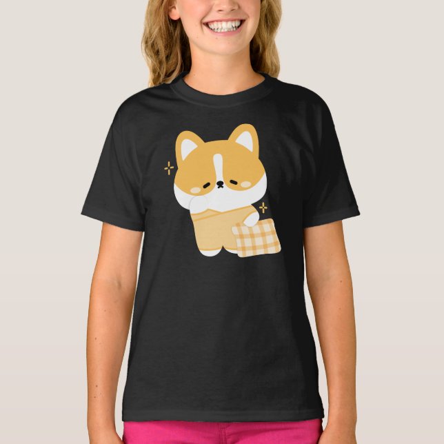 Cute Sleepy Corgi T-Shirt (Front)