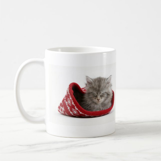 Cute sleepy kitten coffee mug (Left)