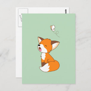 Cute Sleepy Little Fox Postcard