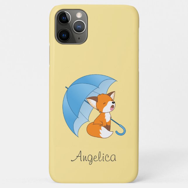 Cute Sleepy Little Fox under Umbrella Case-Mate iPhone Case (Back)