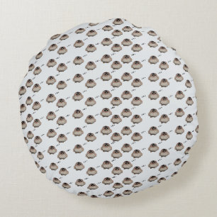 Cute Sleepy Owl Round Pillow Decor