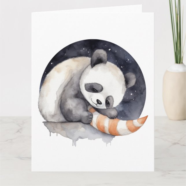 Cute Sleepy Panda Card (Front)