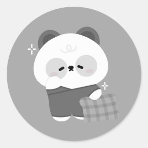 Cute Sleepy Panda Classic Round Sticker
