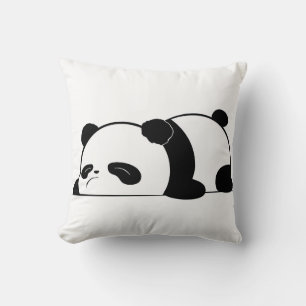 Cute Sleepy Panda Design Throw Pillow