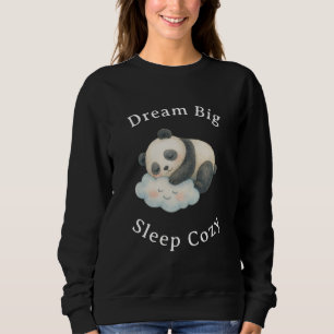 Cute Sleepy Panda on Cloud Watercolor Sweatshirt