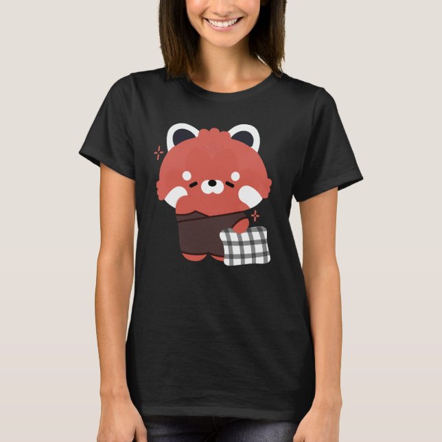 Cute Sleepy Red Panda T-Shirt (Front)