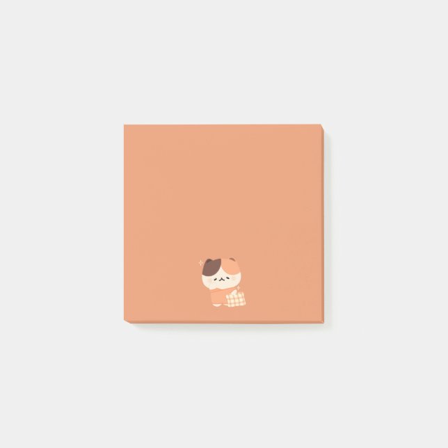 Cute Sleepy Tortie Cat Post-it Notes (Front)