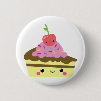 Cute Slice of Kawaii Ice Cream Cake 2 Inch Round Button