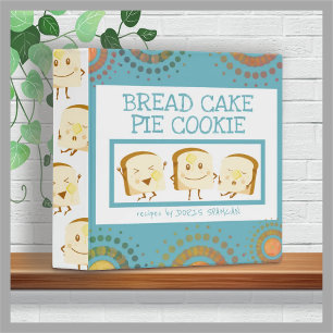 Cute sliced bread baking personal cookbook recipe binder