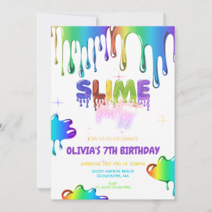 Cute Slime Birthday  Invitation