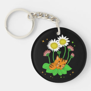 Cute slipping cat keychain