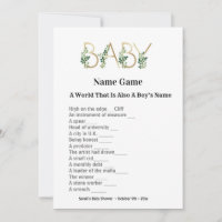Cute Slogan Baby Shower Guessing Game Invitation