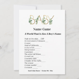 Cute Slogan Baby Shower Guessing Game Invitation
