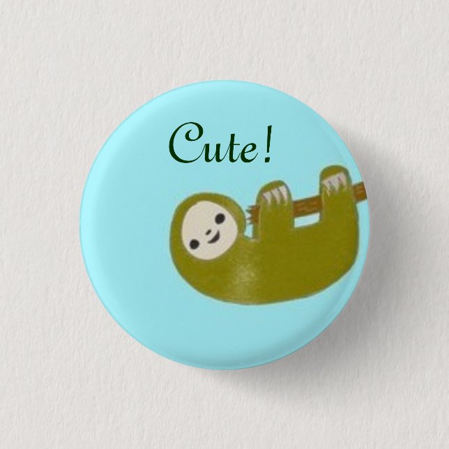 Cute Sloth 1 Inch Round Button (Front)