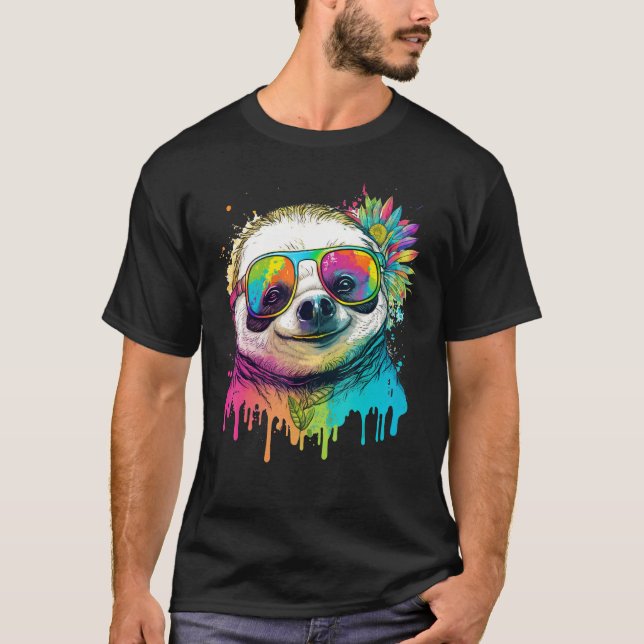 Cute Sloth  Animal on Sloth 3 T-Shirt (Front)