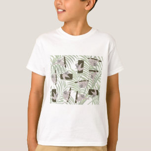 Cute Sloth Animal Pattern in Wild Forest T-Shirt