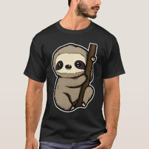Cute Sloth Artwork Napping Lazy Girl Birthday T-Shirt