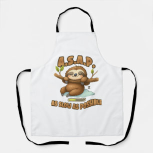 Cute Sloth ASAP – As Slow As Possible Classic T-Sh Apron
