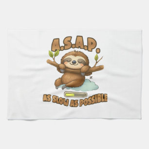 Cute Sloth ASAP � As Slow As Possible Classic T-Sh Kitchen Towel