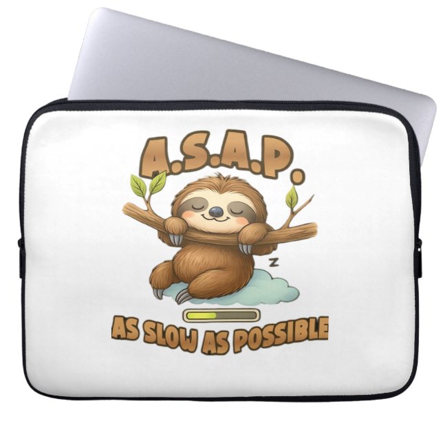 Cute Sloth ASAP – As Slow As Possible Classic T-Sh Laptop Sleeve (Front)