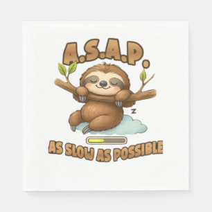 Cute Sloth ASAP – As Slow As Possible Classic T-Sh Napkin