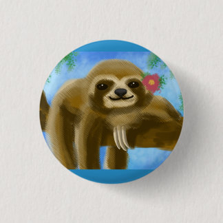 Cute Sloth Badge 1 Inch Round Button