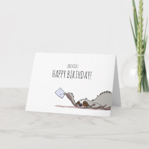 Cute Sloth Belated Happy Birthday Funny Cartoon Card