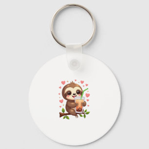 Cute Sloth Boba Bubble Milk Tea Kawaii Women Girls Keychain