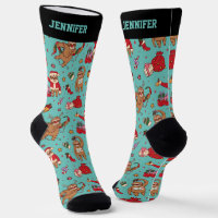 Cute Sloth Christmas Pattern Xmas Happy Holiday