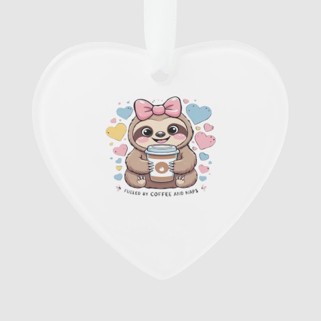 Cute Sloth Coffee Lover Shirt � Funny Fueled by Co (devant)