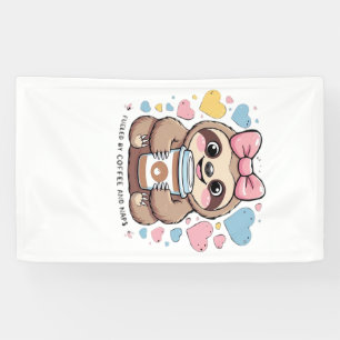 Cute Sloth Coffee Lover Shirt � Funny Fuelled by C Banner
