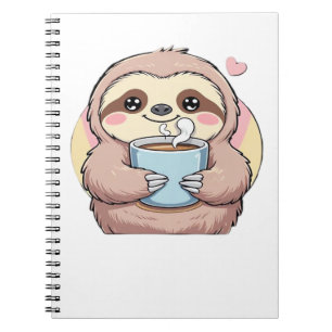 Cute Sloth Coffee Lover Shirt � Funny Fuelled by C Notebook