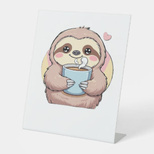 Cute Sloth Coffee Lover Shirt – Funny Fuelled by C Pedestal Sign
