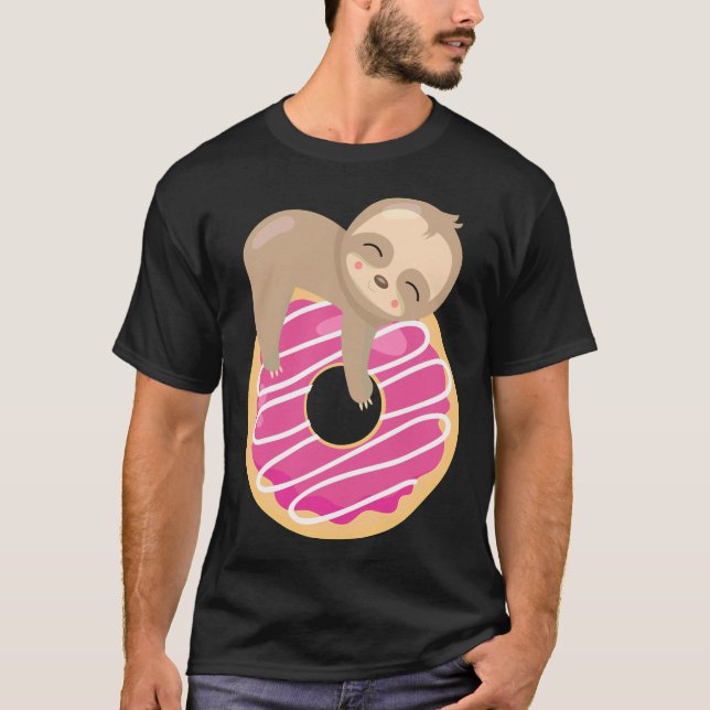 Cute Sloth Donut T-Shirt (Front)