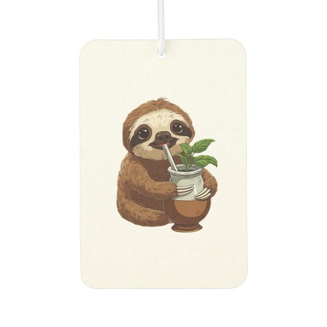 Cute Sloth Drinking Yerba Mate � Adorable Kawaii A Air Freshener (Front)