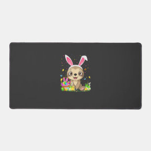 Cute Sloth Easter Egg Hunt Bunny Ear Sloth Happy E Desk Mat
