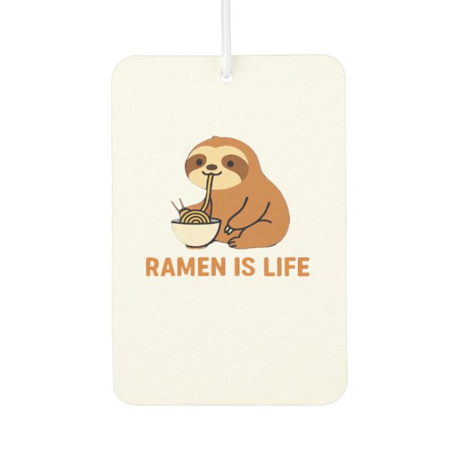 Cute Sloth Eating Ramen � Funny Noodle Lover Desig Air Freshener (Front)
