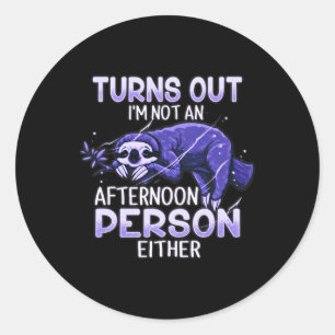 Cute Sloth Fibro Lupus Chronic Fatigue Spoonie Sle Classic Round Sticker