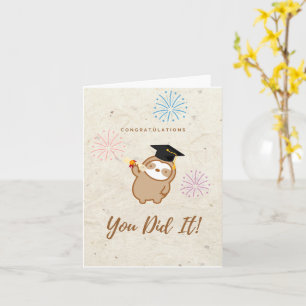 Cute Sloth Graduation Card