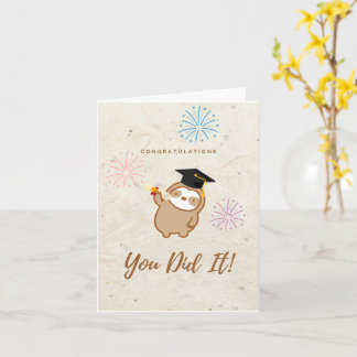 Cute Sloth Graduation Card