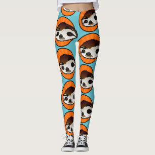 CUTE SLOTH GRAPHIC PATTERN LEGGINGS